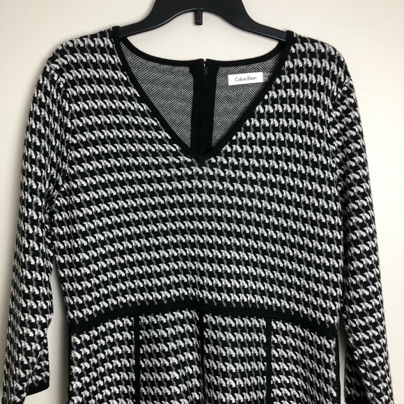 Calvin Klein Houndstooth Dress NWT Sz L - Picture 2 of 5